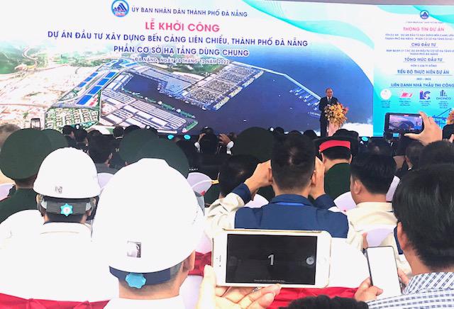 Chủ tịch nước Nguyễn Xuân Phúc dự Lễ khởi công Dự án đầu tư xây dựng Bến cảng Liên Chiểu - Phần cơ sở hạ tầng dùng chung